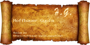 Hoffbauer Gyula névjegykártya